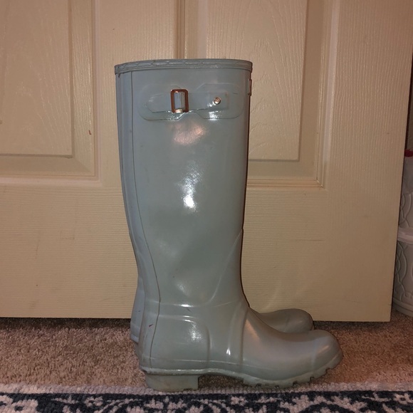 Robbins egg blue Hunter rain boots - Picture 3 of 6